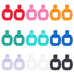 (52) Непрозрачная лаванда 9 пары 9 цвета акриловые висячие серьги-гвоздики прямоугольной формы с серебряными штифтами для женщин, разноцветные, 42x29 мм, 1 пара / цвет