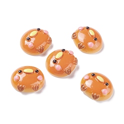 Sandy Brown Resin Cabochons, Crab Bread, Sandy Brown, 26x29.5x12mm