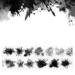 Черный Клейкие бумажные ленты, рулонная лента для декоративных наклеек, для изготовления карт, скрапбукинга, дневник, планировщик, конверт и блокноты, чёрные, 70 мм, 2 м / рулон