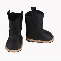 Черный Кукольные сапоги из искусственной кожи, подходят 18 дюймовые аксессуары для кукол для девочек, принадлежности для изготовления кукол, чёрные, 75x45x80 мм