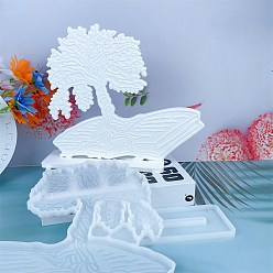 Белый Силиконовые формы для демонстрации пищевых продуктов своими руками, формы для литья смолы, дерево, белые, 185~230x66~257x10 мм