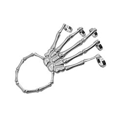 Платина Браслеты-кольца для рук в стиле панк из сплава с когтями на кончиках ногтей, платина, внутренний диаметр: 2-3/8 дюйм (6 см)