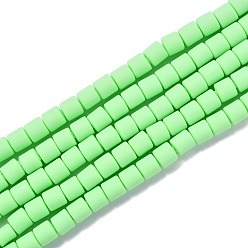 Pale Green Handmade Polymer Clay Bead Strands, Column, Pale Green, 6.5x6mm, Hole: 1.2mm, about 61pcs/strand, 15.75 inch(40cm)