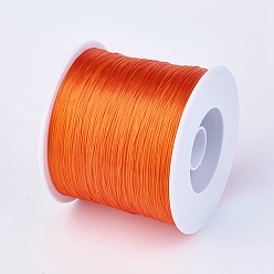 Dark Orange Flat Elastic Crystal String, Elastic Beading Thread, for Stretch Bracelet Making, Dark Orange, 0.7mm, about 546.8 yards(500m)/roll