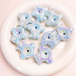 Bleu Ciel Clair Uv perles acryliques de placage, avion irisé, lumière bleu ciel, 36x32mm, Trou: 3.5mm