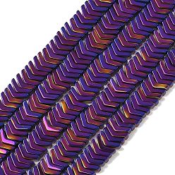 С Фиолетовым Покрытием Гальванизировать немагнитных синтетический гематит нитей бисера, наконечник, с фиолетовым покрытием, 4x6x3 мм, отверстие : 1 мм, около 206 шт / нитка, 15.7 дюйм