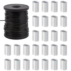 Mixed Color 304 Stainless Steel Wire, with Aluminum Slide Charms, Mixed Color, 1.5mm, about 50m/roll, 1roll