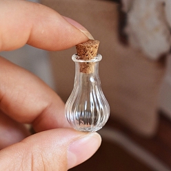 Vase Украшение для бутылок из прозрачного стекла, стеклянные пустые бутылки желаний с пробкой, флаконы своими руками для подвесных украшений, ваза, 2.8x1.6 см