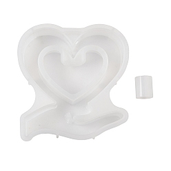 Сердце Силиконовые формы для ваз своими руками, формы для литья смолы, белые, сердце, 135x140x34 мм, внутренний диаметр: 20 мм