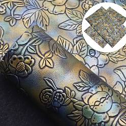 Серый Ткани с цветочным узором из искусственной кожи, принадлежности для изготовления поделок, серые, 330x200 мм