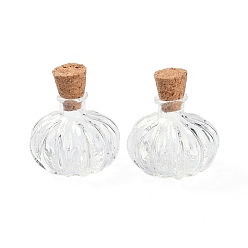 Прозрачный Стеклянные пробковые бутылки, стеклянные пустые бутылки желаний, Миниатюрная модель игровой сцены с едой, аксессуары для кукольного домика своими руками, прозрачные, 2.1x2.35 см
