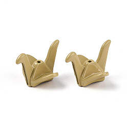 Темный Хаки Стойки с покрытием из окрашенного распылением сплава, оригами журавлик, без кадмия, без никеля и без свинца, Темный хаки, 15x20.5x19 мм, отверстие : 1.2~1.4 мм