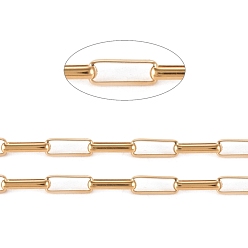 Золотой 304 нержавеющая сталь коробка цепи, тянутые удлиненные кабельные цепи, несварные, с катушкой, золотые, ссылка: 14x5x2.5 mm, около 32.8 футов (10 м) / рулон