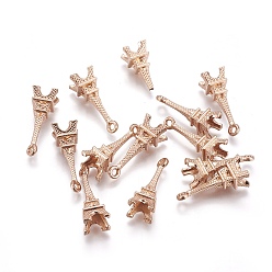 Light Gold Подвески из сплава , Эйфелева башня, золотой свет, 22.5x8.2x8.2 мм, отверстие : 1.6 мм