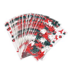 Christmas Bell Пластиковые пакеты для хранения рождественской тематики, для шоколада, конфеты, печенье подарочная упаковка, рождественский колокольчик, 27x13x0.01 см, 100 шт / пакет