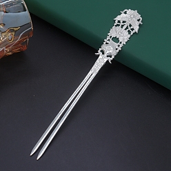 Silver Alloy Hair Stick Findings, Silver, 158x25mm