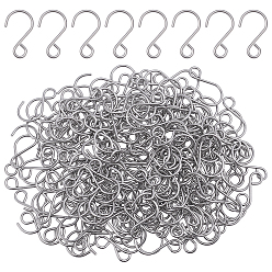 Stainless Steel Color 500Pcs Stainless Steel S-Hook Hook, Stainless Steel Color, 21x13x1mm, Hole: 3.5mm