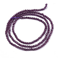 Purple Glass Beads Strands, Imitation Quartz, Faceted, Round, Purple, 2mm, Hole: 0.5mm,  about 175pcs/strand, 14.9 inch(38cm)