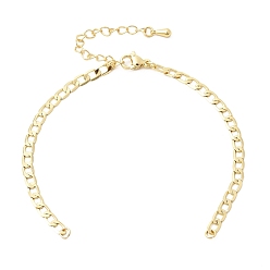 Настоящее золото 18K 3.5мм латунная цепочка якорного плетения для изготовления браслетов, стойки покрытие, долговечный, без свинца и без кадмия, реальный 18 k позолоченный, 6.30 дюйм (16 см), Перейти кольцо: 3x0.7 мм, внутренний диаметр: 1.6 мм