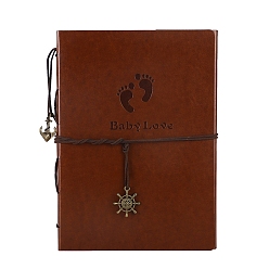Footprint PU Leather Notebook, with Paper Inside, for School Office Supplies, Footprint, 215x170mm
