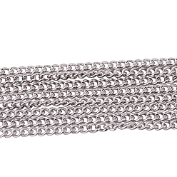 Stainless Steel Color 304 Stainless Steel Curb Chains, Soldered, Stainless Steel Color, 1x0.8x0.3mm