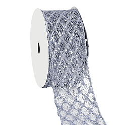 Серебро Полиэфирные ленты, для пошива аксессуаров, серебряные, 2-1/2 дюйм (65 мм), около 10.00 ярдов (9.14 м) / рулон