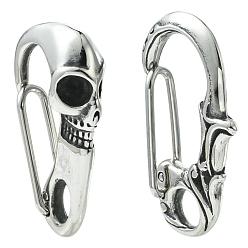 Античное Серебро 2шт. 2 варианты исполнения 316 фурнитура из хирургической нержавеющей стали с 304 кольцом для ключей из нержавеющей стали, череп, античное серебро, 45.5~46x12.5~25 мм, 1 шт / стиль