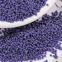 (RR434) Opaque Eggplant Luster MIYUKI Round Rocailles Beads, Japanese Seed Beads, (RR434) Opaque Eggplant Luster, 15/0, 1.5mm, Hole: 0.7mm, about 5555pcs/bottle, 10g/bottle