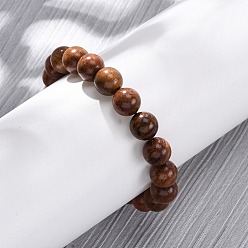 Кокосово-Коричневый Деревянные круглые бусины эластичные браслеты для мужчин и женщин, кокосового коричневый, внутренний диаметр: 2-1/8 дюйм (5.3 см)