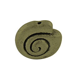 Античная Бронза Тибетском стиле сплава улитки бусы, без кадмия, без никеля и без свинца, античная бронза, 14x13.5x7 мм, Отверстие : 1 мм , около 290 шт / 1000 г