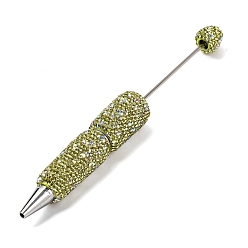 Нарцисс Железная ручка из бисера, шариковая ручка, с полимерной глиной горный хрусталь, для индивидуальной ручки с ювелирными бусинами, бледно-желтый цвет, 145x15 мм