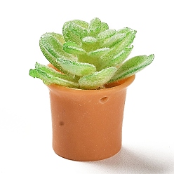 Зеленый газон Подвески с растениями в горшках из непрозрачной смолы, прелести растений, зеленый газон, 17x16.5x23.5 мм, отверстие : 1.2 мм