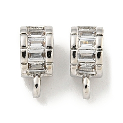 Платина Латунные поручни из кубического циркония, петля под залог, долговечный, без свинца и без кадмия, платина, 9.5x4x5 мм, отверстия : 4.5x3 mm и 1.4 мм