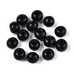 Верблюжий Круглые бусины из натурального дерева схима, окрашенные распылением, верблюжие, 6~6.5x4.5~5 мм, отверстие : 1.6~1.8 мм