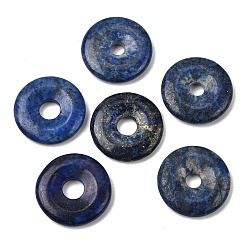 Lapis Lazuli Natural Lapis Lazuli Pendants, Donut/Pi Disc Charms, 30x6mm, Hole: 8mm