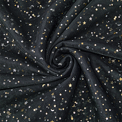 Черный Нейлоновая сетчатая ткань со звездным узором, для украшения костюмов, чёрные, 160~168x0.02 см, 3 м / шт