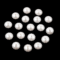 White ABS Plastic Imitation Pearl Beads, Flower, White, 13.5x8mm, Hole: 2mm, about 665pcs/500g