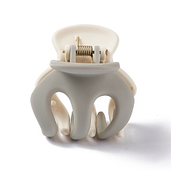 Светло-серый Двухцветные пластиковые заколки для волос с когтями, с железной пружиной, матовый стиль, аксессуары для волос для девочек, светло-серый, 49x53x50 мм