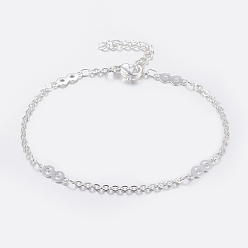 Silbern Silberfarbig Modische 304 Gliederarmbänder aus Edelstahl, mit Karabiner verschlüsse, Unendlichkeit, Silberfarbe überzogen, 7-1/8 Zoll (180 mm), 2~4 mm