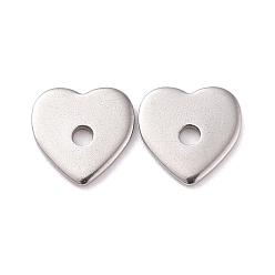 Нержавеющая Сталь Цвет Не тускнеет 304 бусины из нержавеющей стали, сердце, цвет нержавеющей стали, 8x8x1 мм, отверстие : 1.5 мм