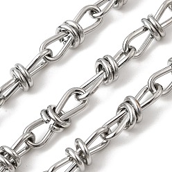 Нержавеющая Сталь Цвет 304 бесконечнозвенные цепи из нержавеющей стали, несварные, с катушкой, цвет нержавеющей стали, 18.5x7x6 мм