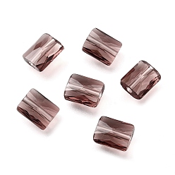 Розово-Коричневый Стекло имитация австрийских хрустальных бусин, прямоугольные, граненые, розово-коричневый, 8x6.5x4 мм, отверстие : 1.2 мм