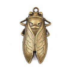 Античная Бронза Сплавочные подвески тибетского стиля, цикада, большие подвески, античная бронза, 61x33 мм
