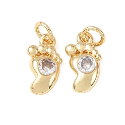 Настоящее золото 18K Латунные микро проложить кубического циркония подвески, след прелести, без кадмия и без свинца, стойки покрытие, долговечный, с целью перехода в кольце, реальный 18 k позолоченный, 10.5x6x2 мм, отверстие : 2.5 мм
