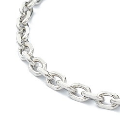 Stainless Steel Color 304 Stainless Steel Cable Chain Necklaces, with Lobster Claw Clasps, Faceted, Stainless Steel Color, 19.60 inch(49.8cm), 5mm