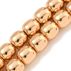 Светло-Золотое Покрытие Гальванические нити из синтетических немагнитных гематитовых бусин, колонка, свет позолоченные, 8.5 мм, отверстие : 1.3 мм, около 50 шт / нитка, 16.14 дюйм (41 см)