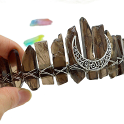 Дымчатый Кварц Резинки для волос из натурального зеленого авантюрина, аксессуары для волос для женщин и девочек, луна, 250x150x50 мм