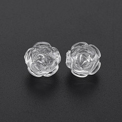 Clair Perles acryliques transparentes, fleur, clair, 10x10mm, Trou: 1.5mm, environ1110 pcs / 500 g