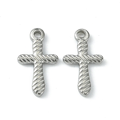 Нержавеющая Сталь Цвет Не тускнеющие 304 подвески из нержавеющей стали, крест прелести, цвет нержавеющей стали, 20x11.5x2 мм, отверстие : 2 мм
