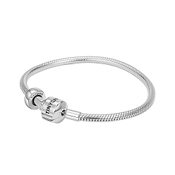 Silver Sterling Silver Stopper European Bracelets, Silver, 200mm, Packing Size: 11x11.4x2.3cm